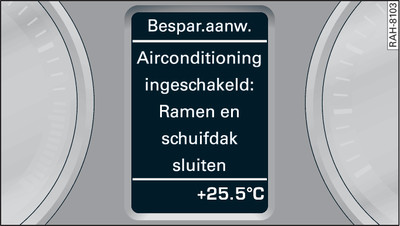 Instrumentenpaneel: Voorbeeld van besparingsaanwijzing